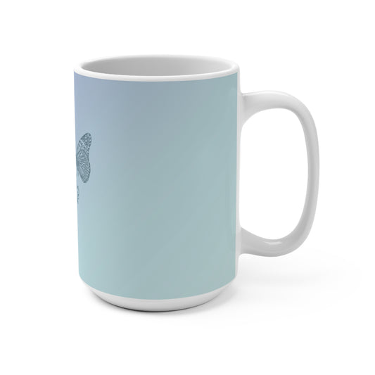 The Butterfly Effect Ceramic Mug — 15oz Gradient Floral Nature Coffee Cup