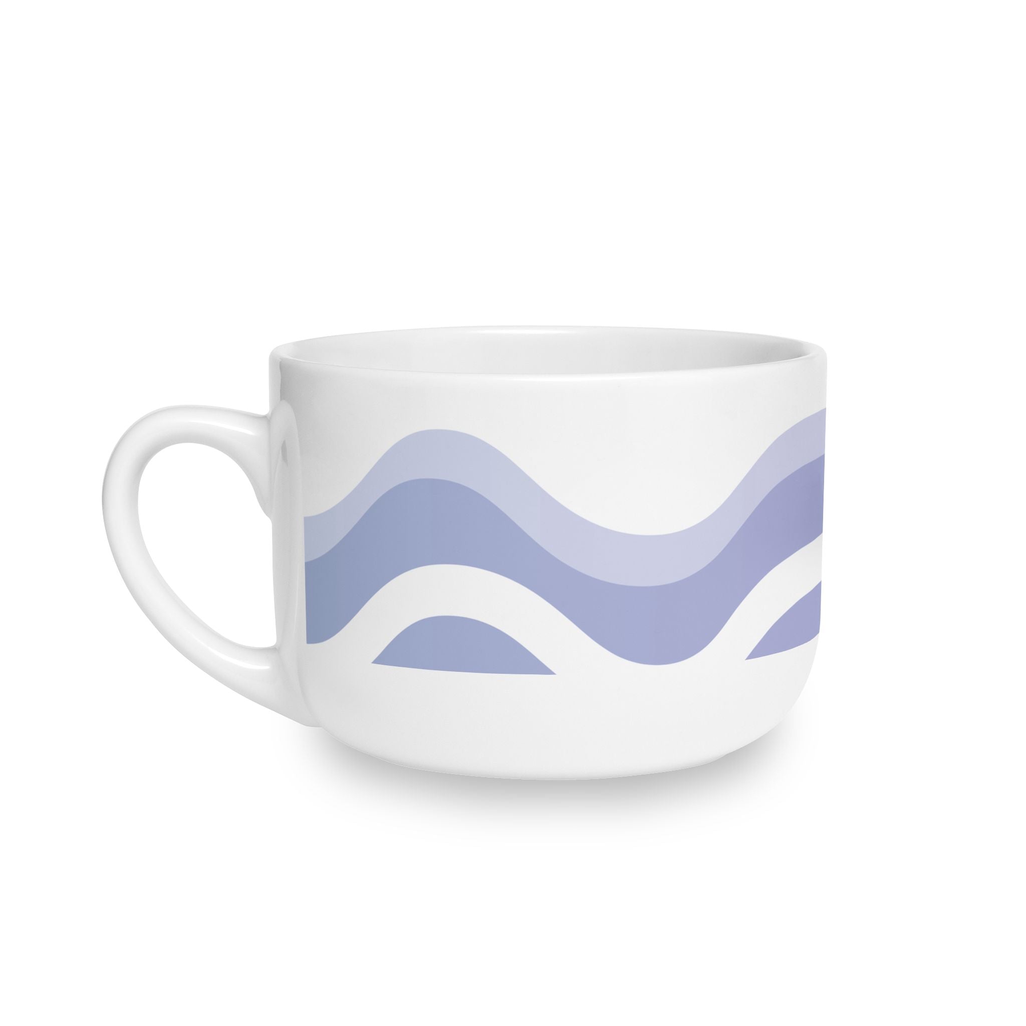 Lavender Wave Ceramic Latte Mug — 25oz Oversized Coffee Cup