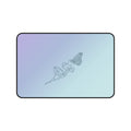 The Butterfly Effect Pastel Gradient Desk Mat with Delicate Butterfly & Flower Sketch
