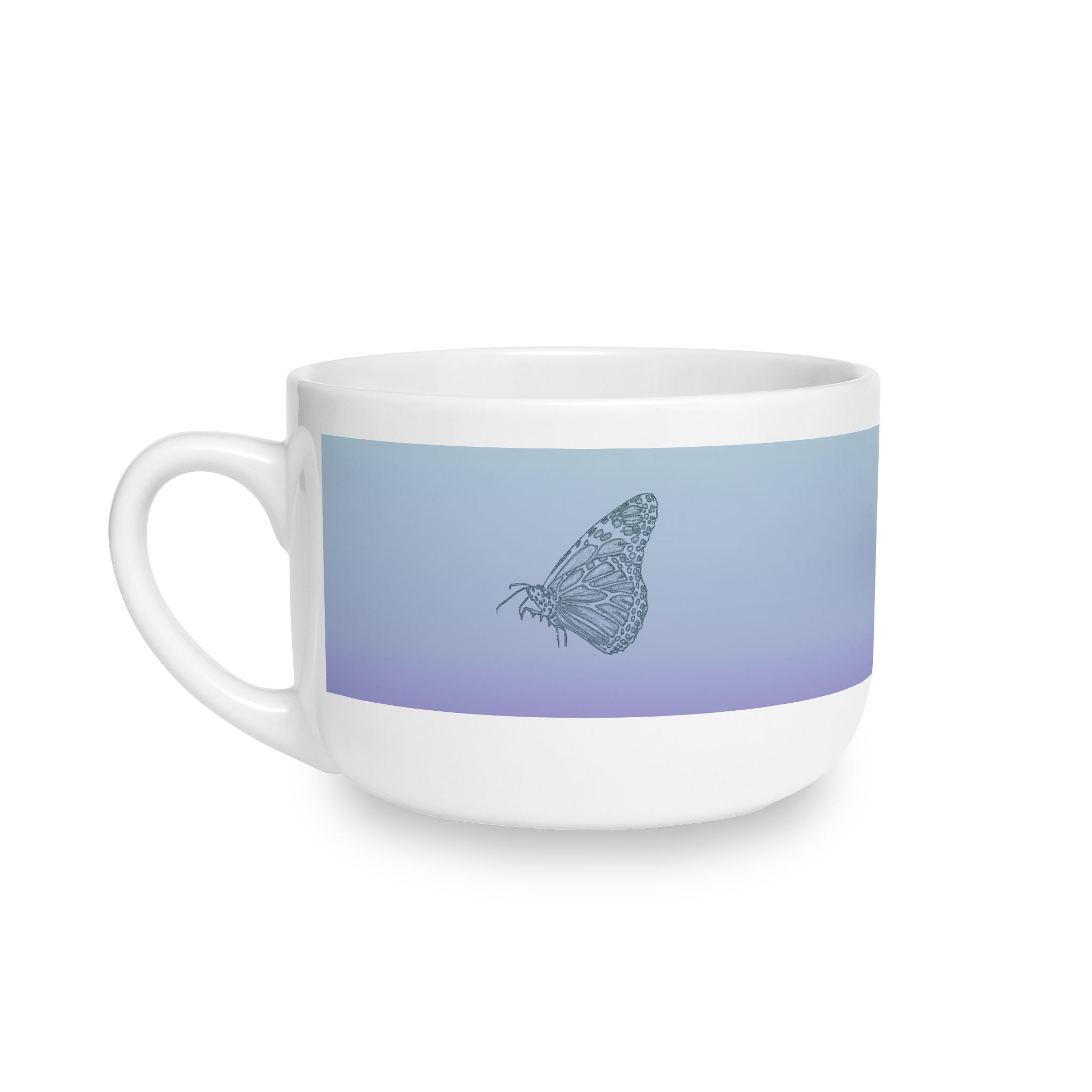 The Butterfly Effect Cone Latte Mug — 25oz Pastel Gradient Ceramic Cup