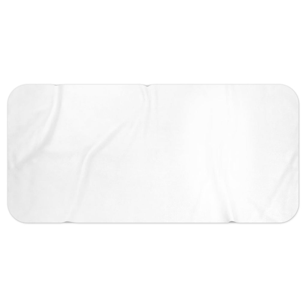 A plain white rectangular fabric item with rounded corners, shown flat against a white background.
