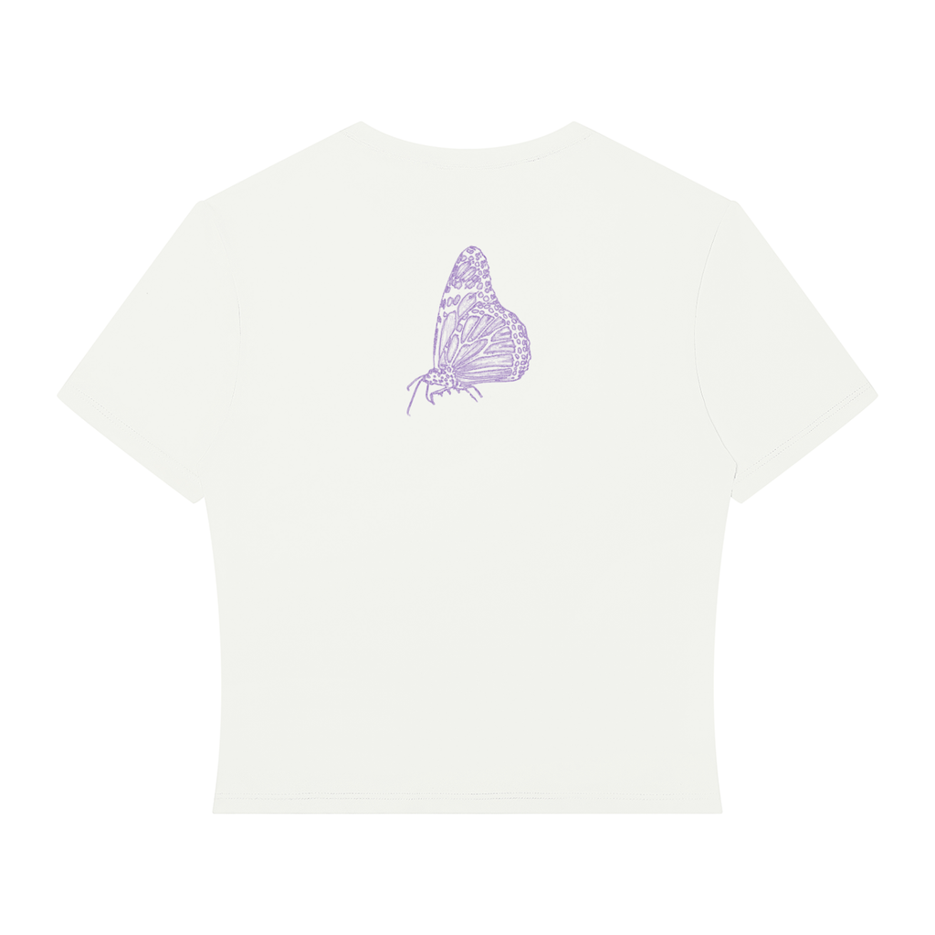 butterfly,effect,shirt,tshirt,performance,crop,top,women,apparel,clothes,summer,light,colors,flowers,roses,minimalist,blue,white,purple