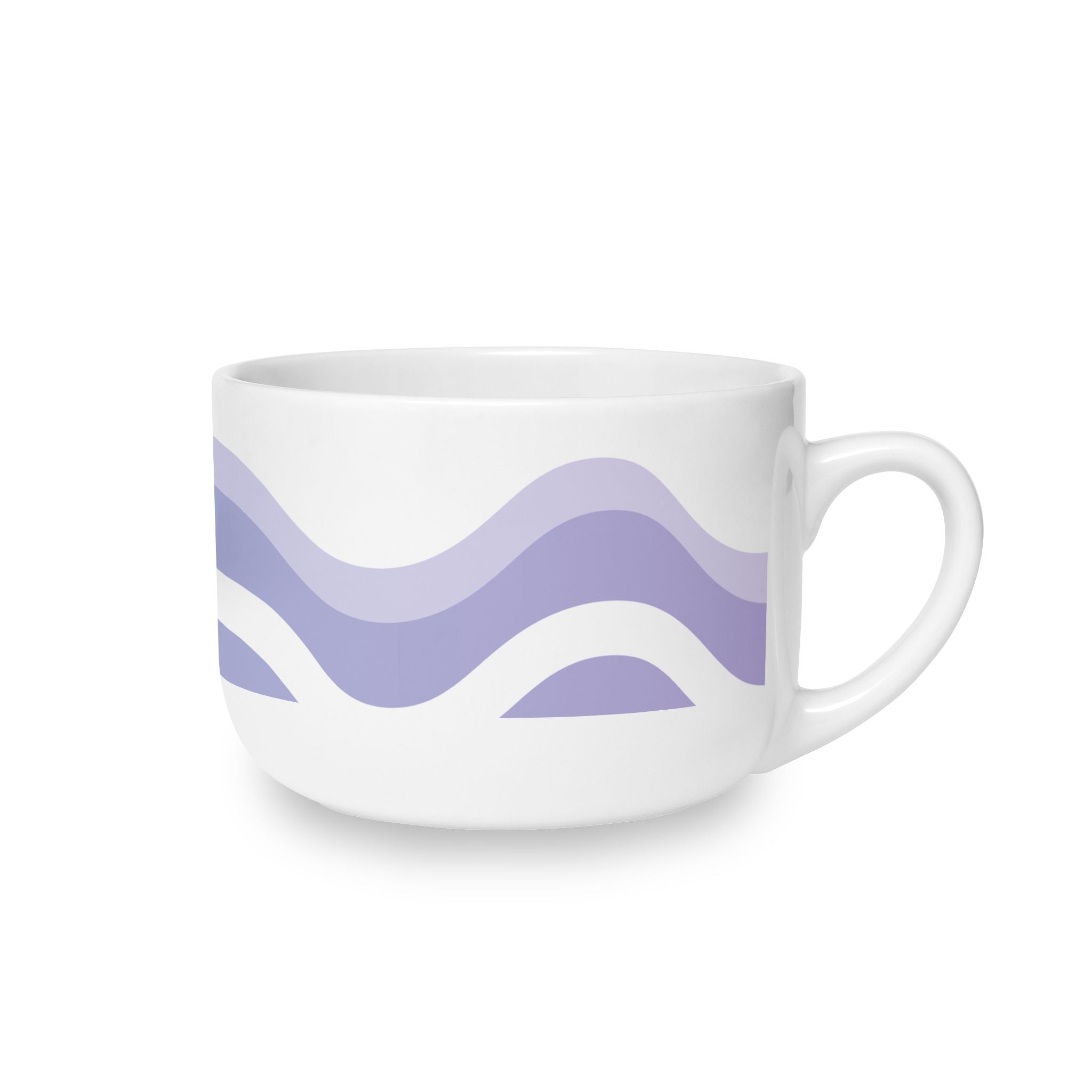 Lavender Wave Ceramic Latte Mug — 25oz Oversized Coffee Cup
