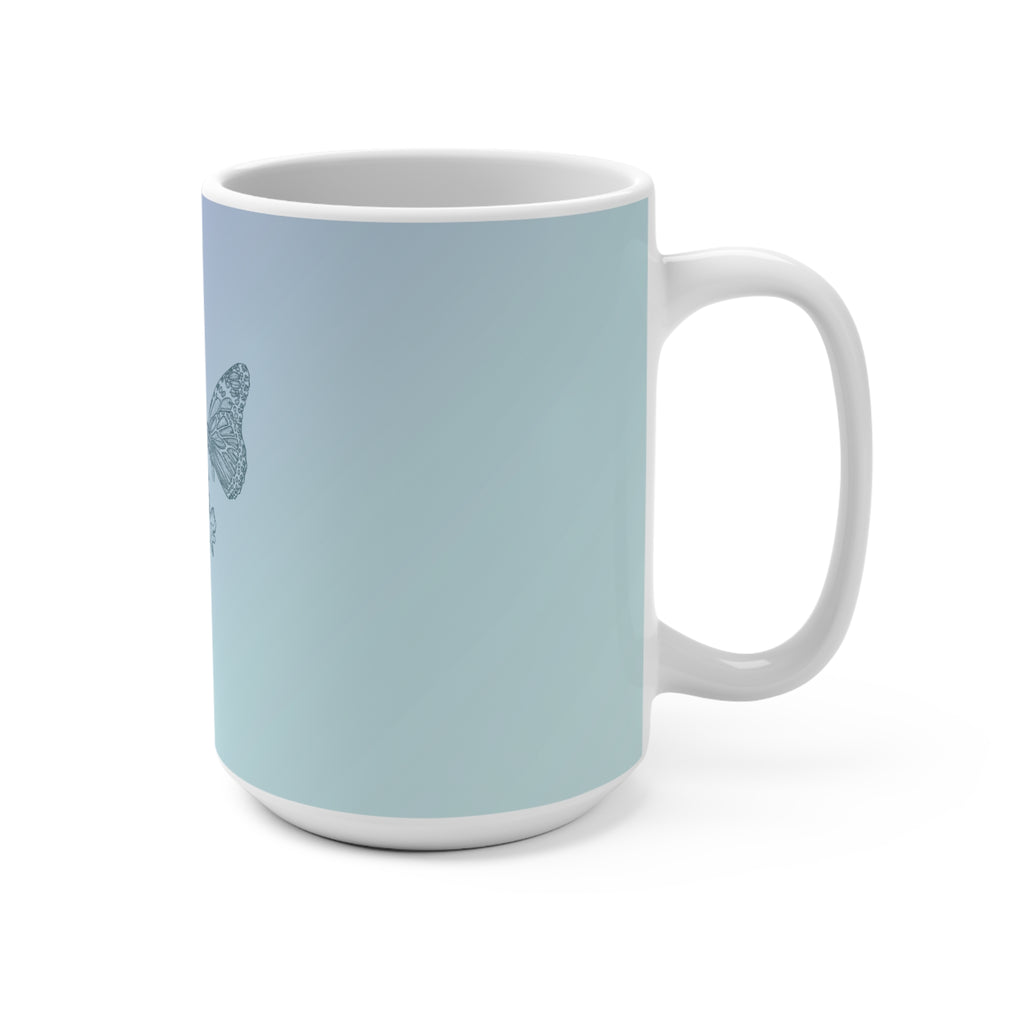 The Butterfly Effect Ceramic Mug — 15oz Gradient Floral Nature Coffee Cup