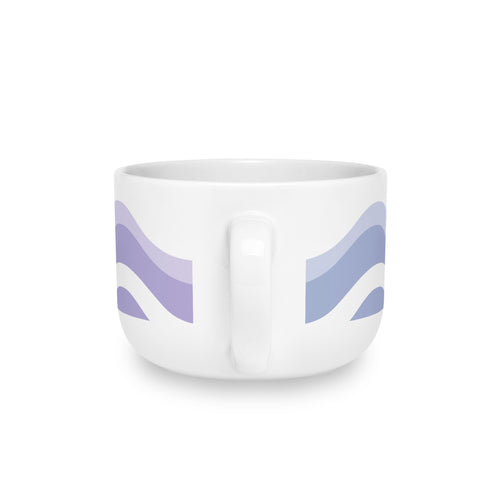 Lavender Wave Ceramic Latte Mug — 25oz Oversized Coffee Cup