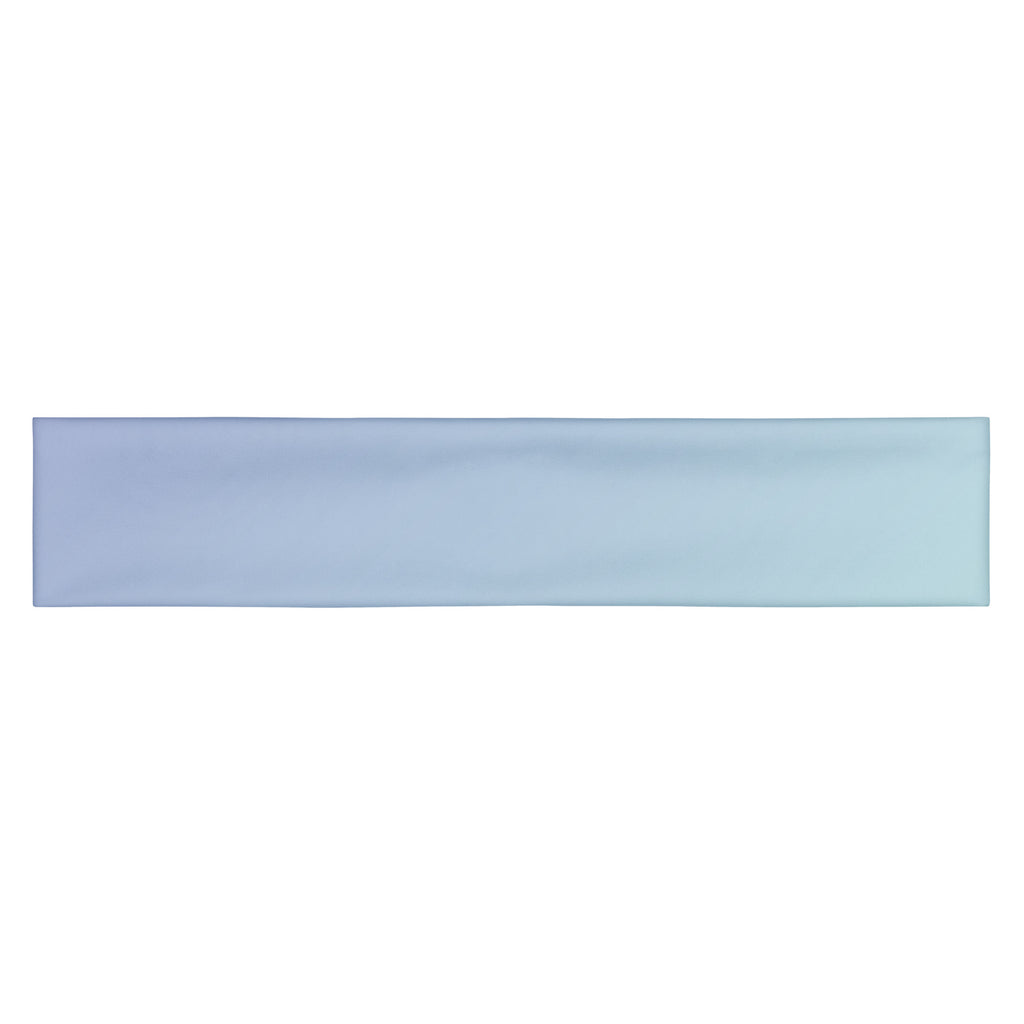 A long, narrow rectangular fabric accessory in a soft light blue color, shown flat against a solid white background.