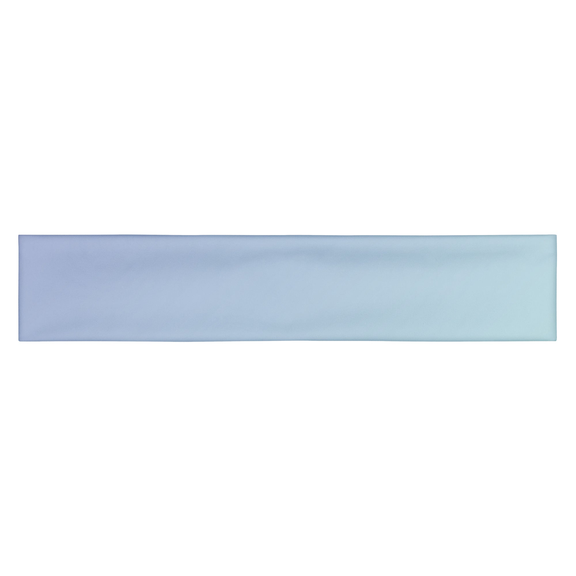A long, narrow rectangular fabric accessory in a soft light blue color, shown flat against a solid white background.
