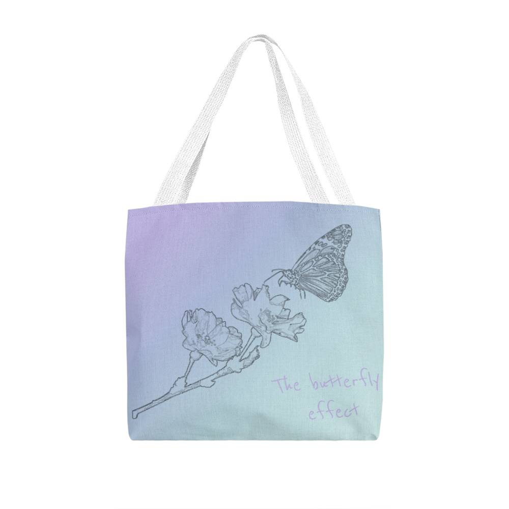 The Butterfly Effect classic tote bag – butterfly print canvas shoulder bag