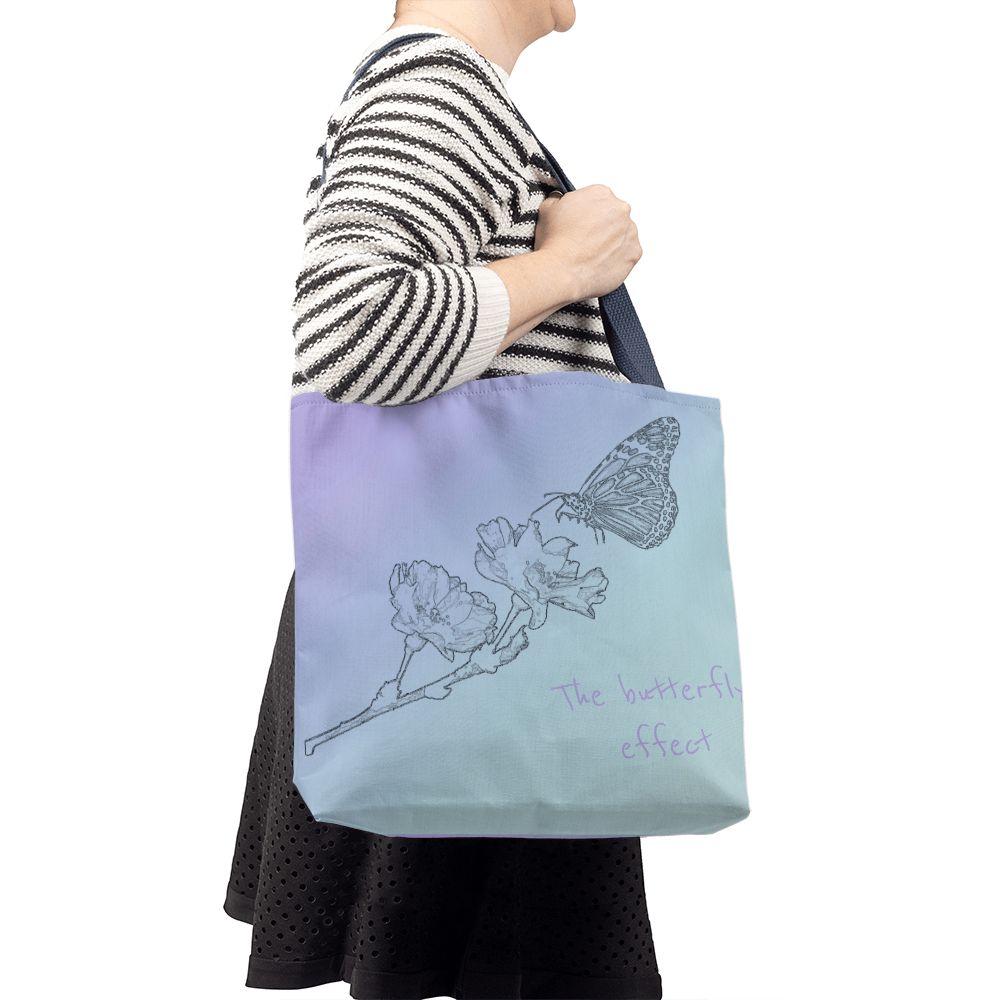The Butterfly Effect classic tote bag – butterfly print canvas shoulder bag