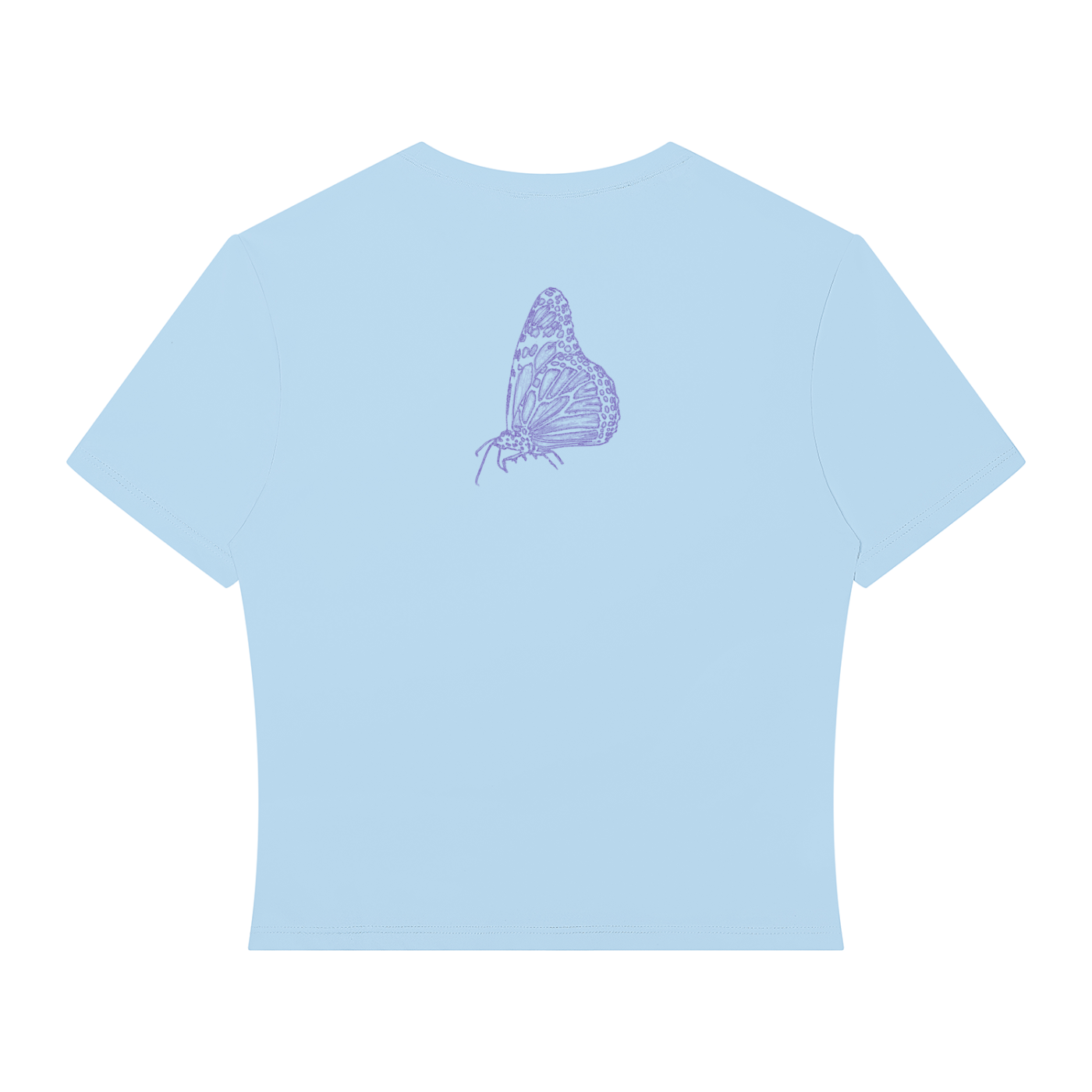 butterfly,effect,shirt,tshirt,performance,crop,top,women,apparel,clothes,summer,light,colors,flowers,roses,minimalist,blue,white,purple